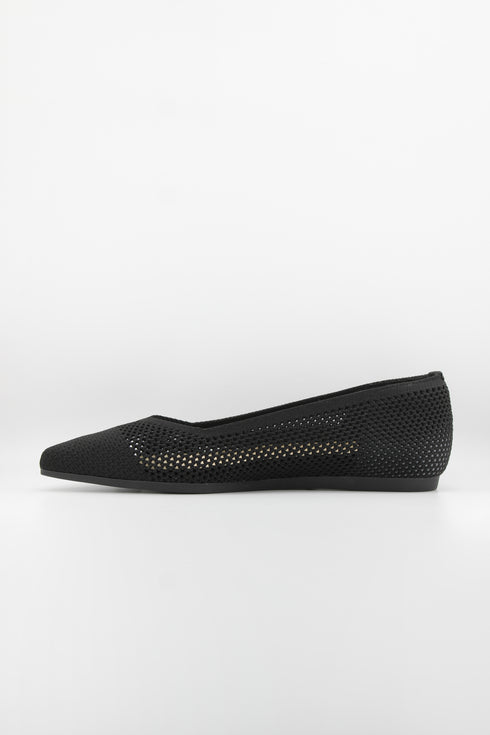 Miss Elastic Mesh Knit Pointed Ballet Flats
